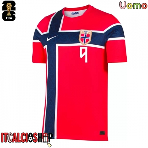 Norvegia Erling Haaland #9 Prima Maglia Mondiali 2026 Manica Corta